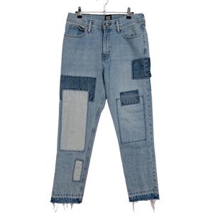 Urban Outfitters BDG Patchwork Distressed Dad Slim Taper Fit Jeans Sz 30x30